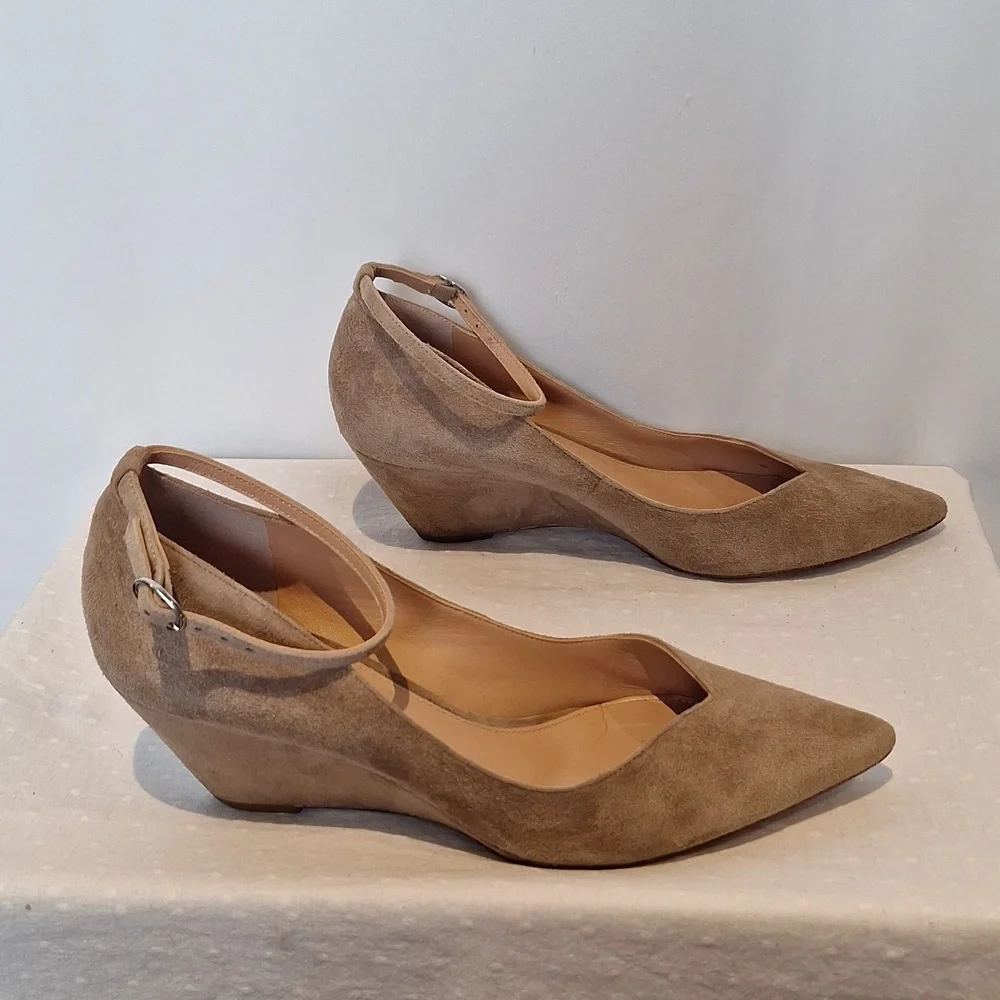 Sigerson Morrison Tan Suede Wedges Size 8
